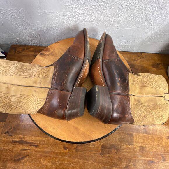 Durango Cowboy Boots Mens 9 Brown Tan Western Ranch Rodeo Leather Pull On Riding main image 9